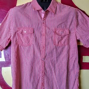 Michael Brandon short sleeve plaid shirt
